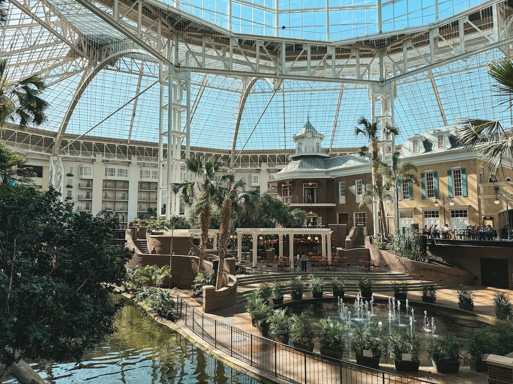 The bright and sunny interior of The Gaylord Opryland Resort, one of the best places to stay in Nashville