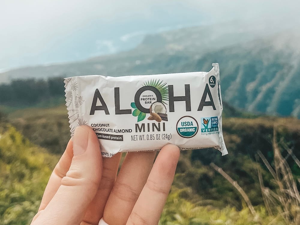 An Aloha Bar mini in front of a beautiful view in Hawaii