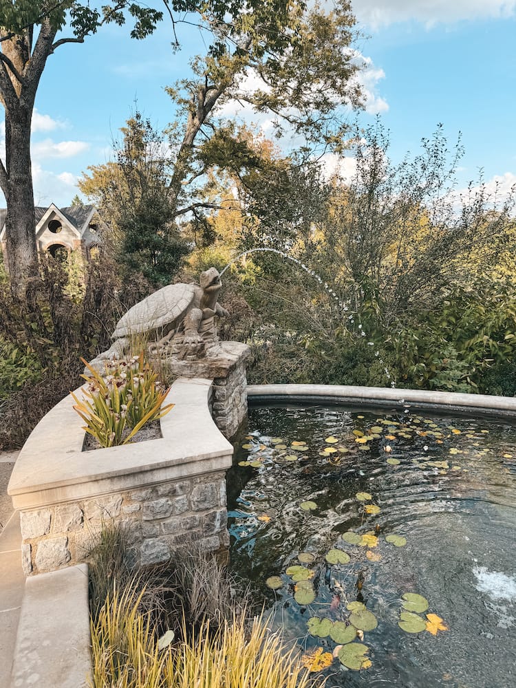 A turtle fountain at Cheekwood Estate in Nashville