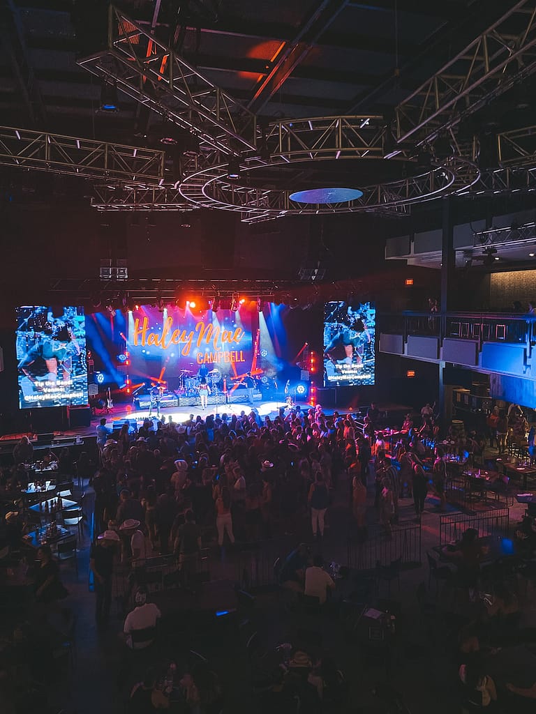 A concert at Wildhorse Saloon on a Saturday night, known as one of the best bars in Nashville on Broadway.