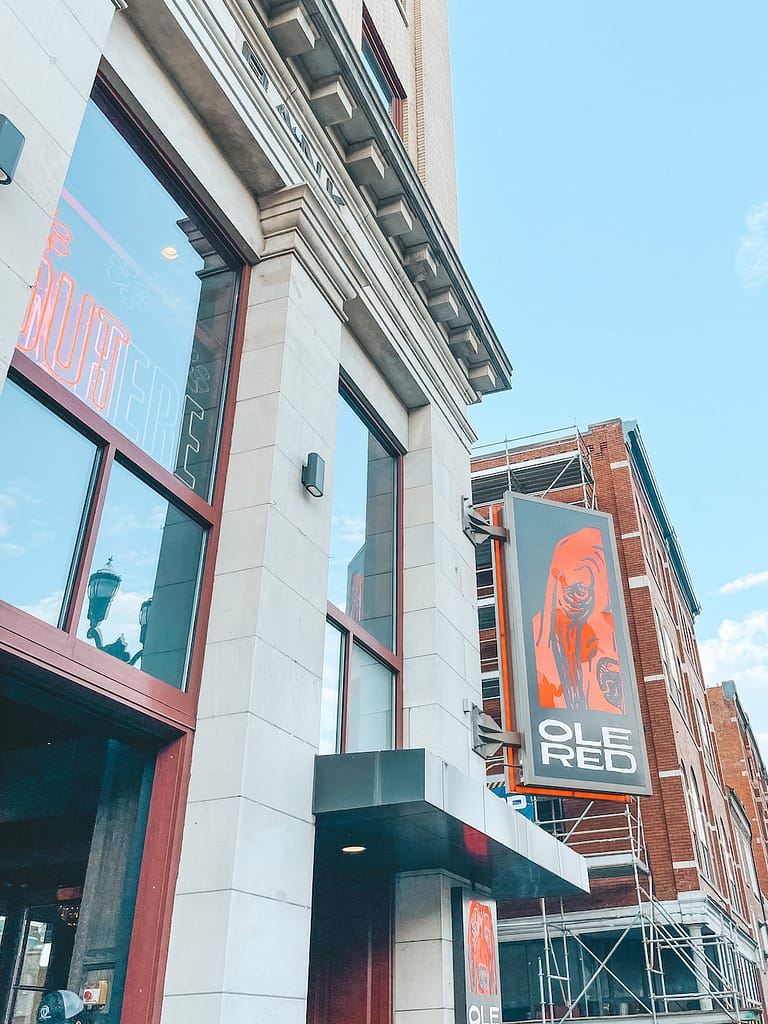 The outside of Ole Red, known as one of the best bars in Nashville on Broadway.