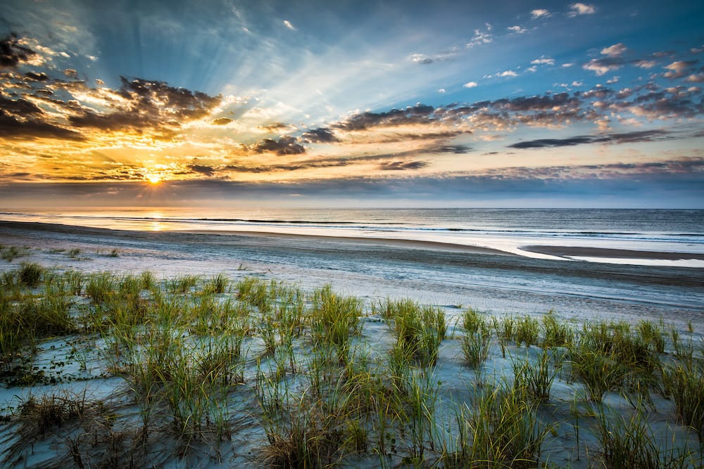 A sunset at the beach in Emerald Isle in North Carolina.
