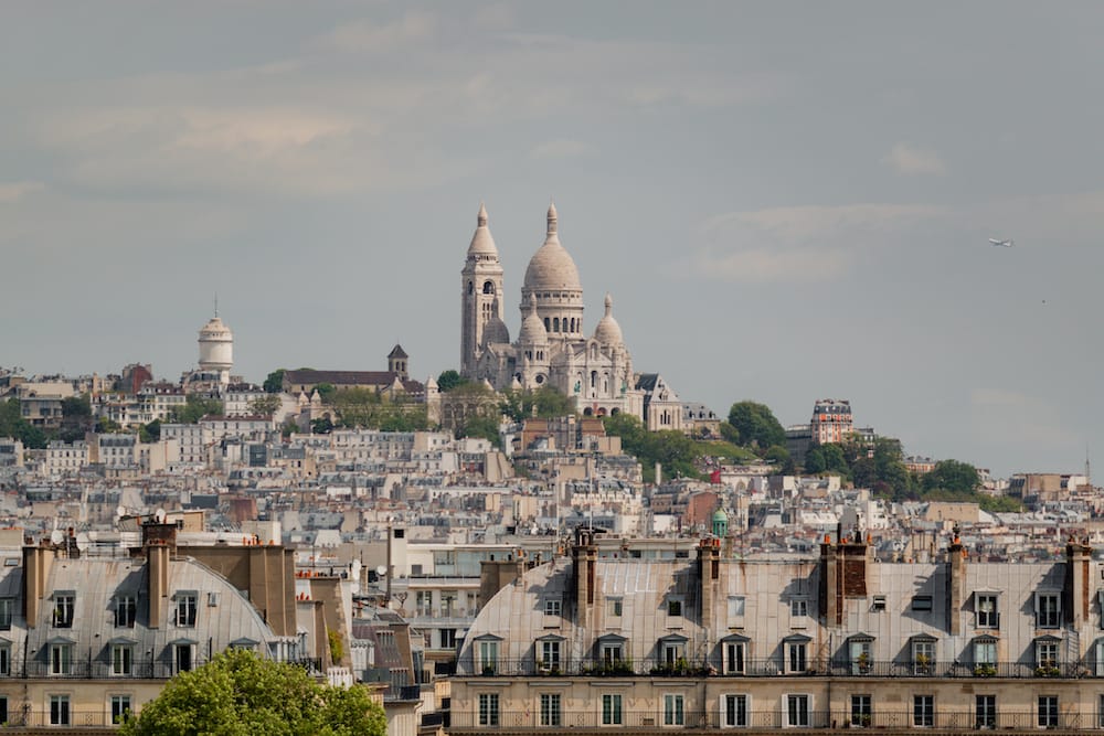 A view of the cathedral and buildings on the Sacré Coeur.