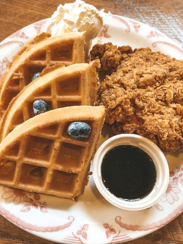 Poogan's Porch - Chicken and Waffles - Travel by Brit